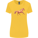 A Galloping Horse Equestrian Womens Wider Cut T-Shirt Yellow