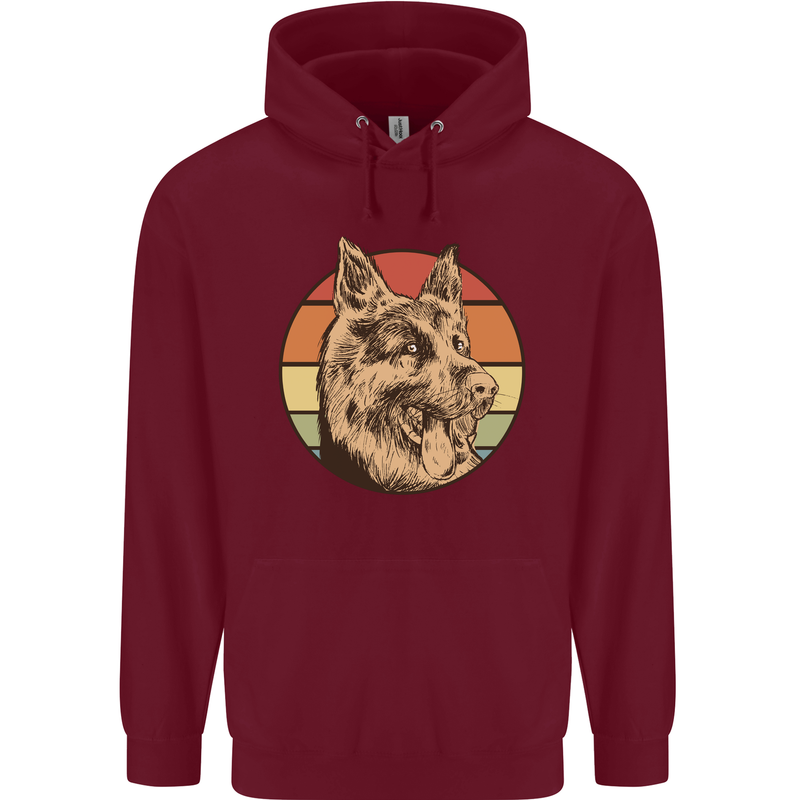 A German Shepherd Dad Childrens Kids Hoodie Maroon