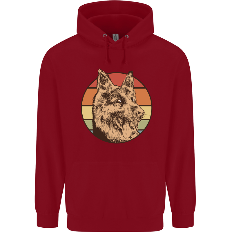 A German Shepherd Dad Childrens Kids Hoodie Red
