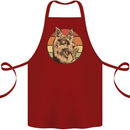 A German Shepherd Dad Cotton Apron 100% Organic Maroon