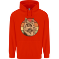 A German Shepherd Dad Mens 80% Cotton Hoodie Bright Red