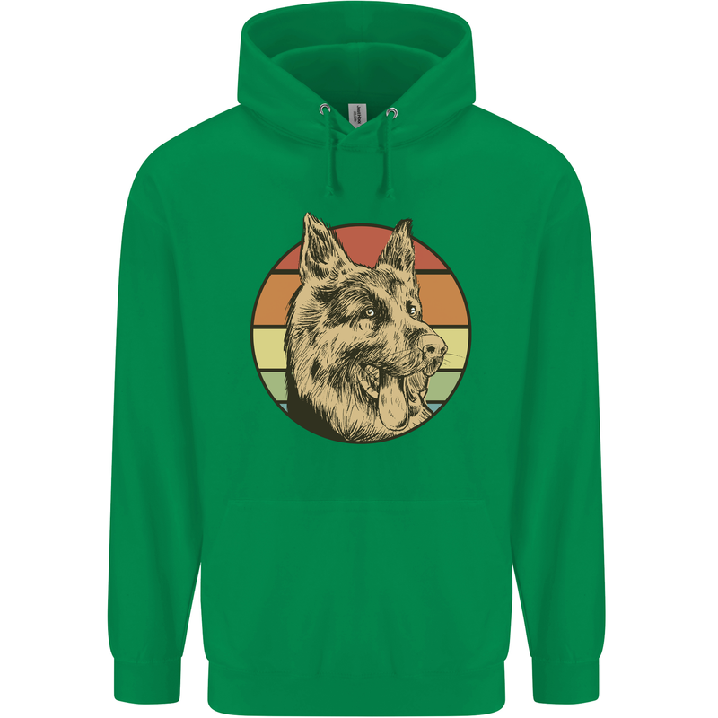 A German Shepherd Dad Mens 80% Cotton Hoodie Irish Green