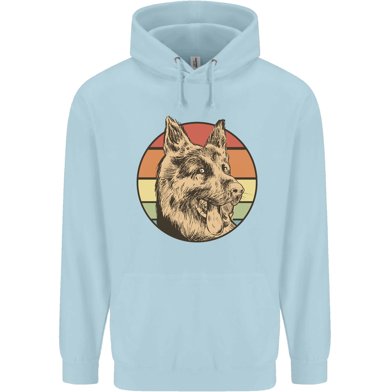 A German Shepherd Dad Mens 80% Cotton Hoodie Light Blue