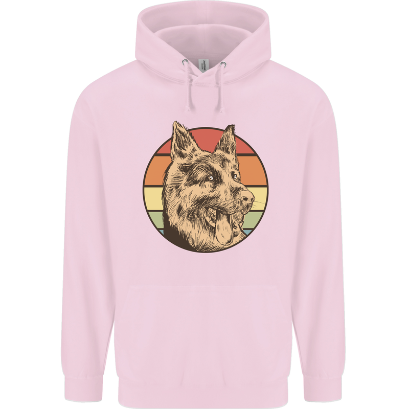 A German Shepherd Dad Mens 80% Cotton Hoodie Light Pink
