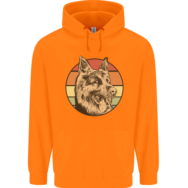 A German Shepherd Dad Mens 80% Cotton Hoodie Orange