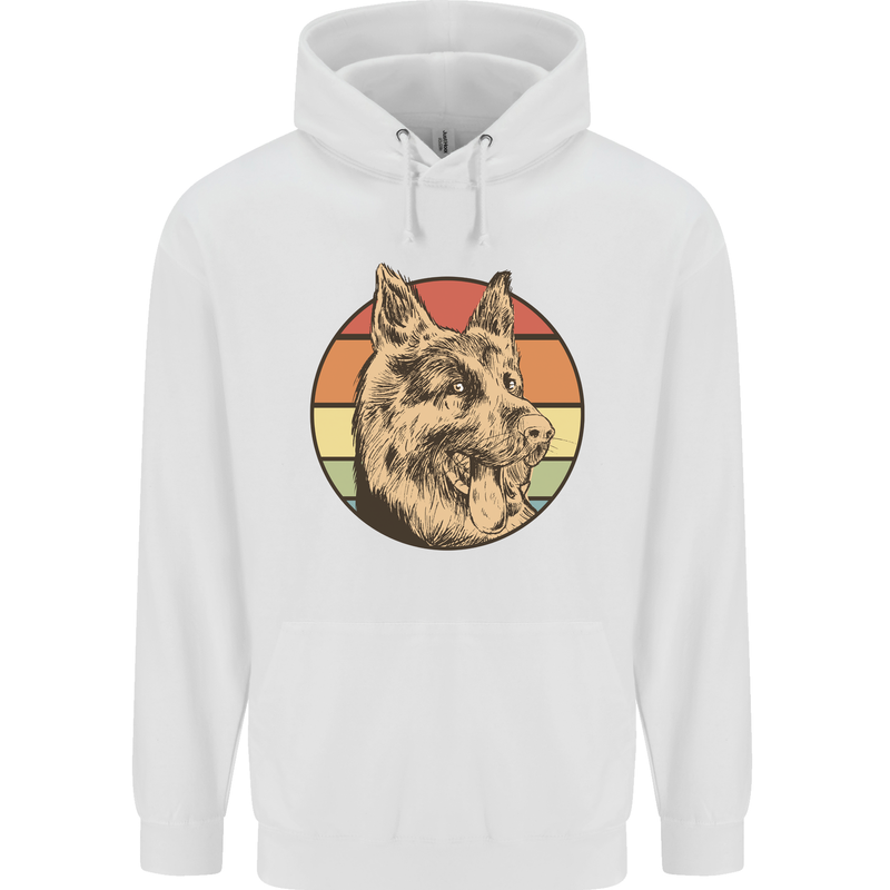 A German Shepherd Dad Mens 80% Cotton Hoodie White