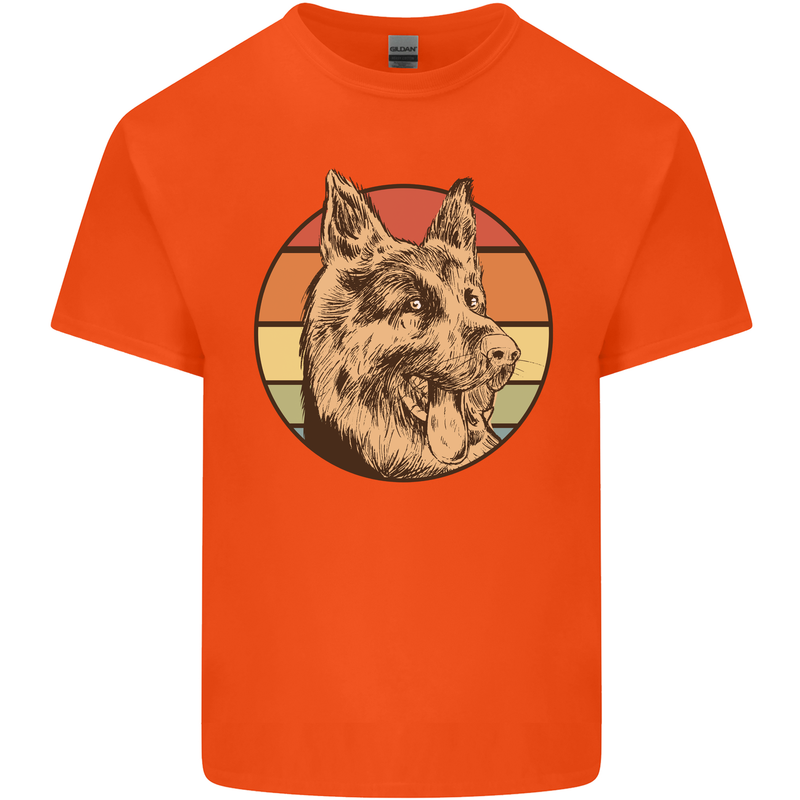 A German Shepherd Dad Mens Cotton T-Shirt Tee Top Orange