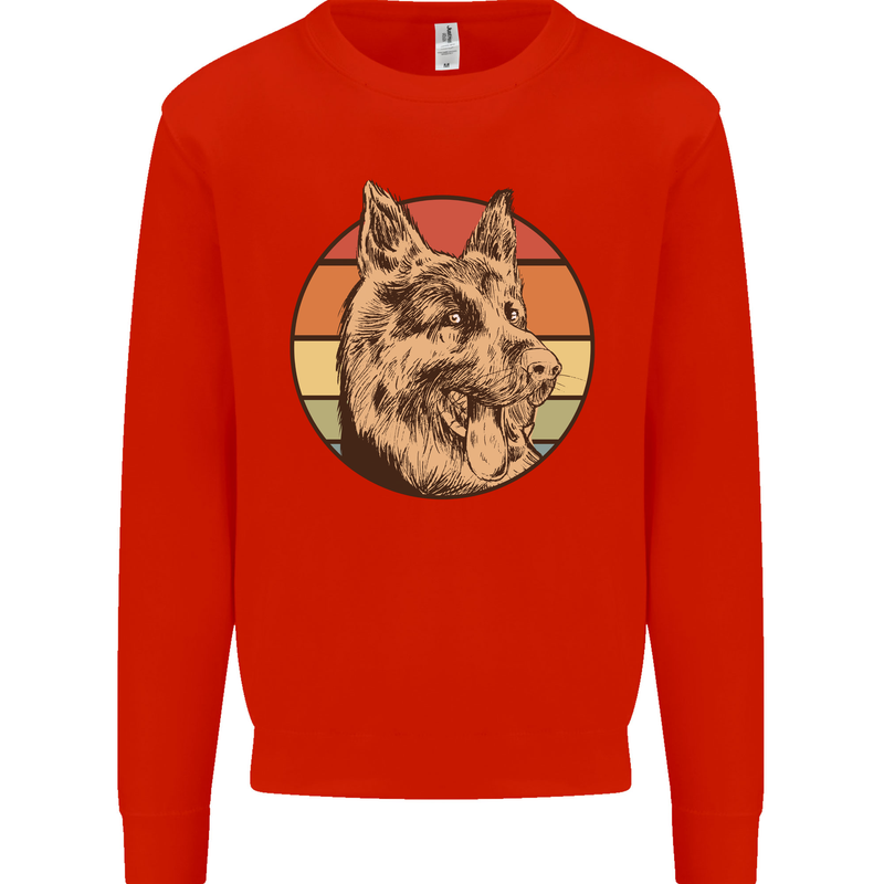 A German Shepherd Dad Mens Sweatshirt Jumper Bright Red