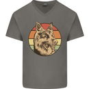 A German Shepherd Dad Mens V-Neck Cotton T-Shirt Charcoal