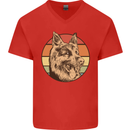 A German Shepherd Dad Mens V-Neck Cotton T-Shirt Red
