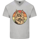 A German Shepherd Dad Mens V-Neck Cotton T-Shirt Sports Grey