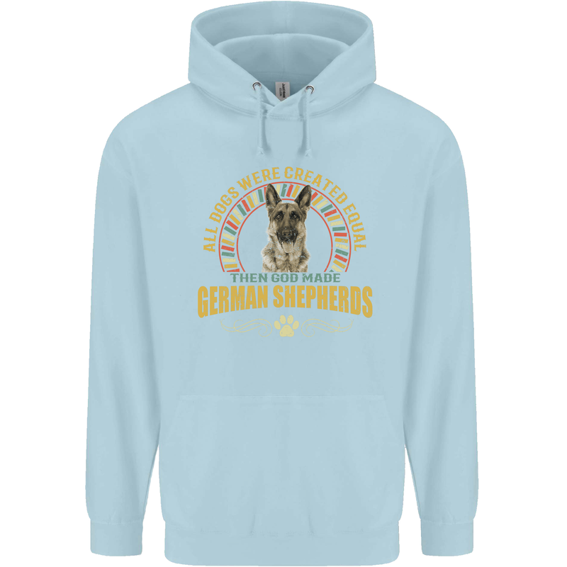 A German Shepherd Dog Childrens Kids Hoodie Light Blue