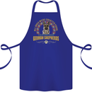 A German Shepherd Dog Cotton Apron 100% Organic Royal Blue
