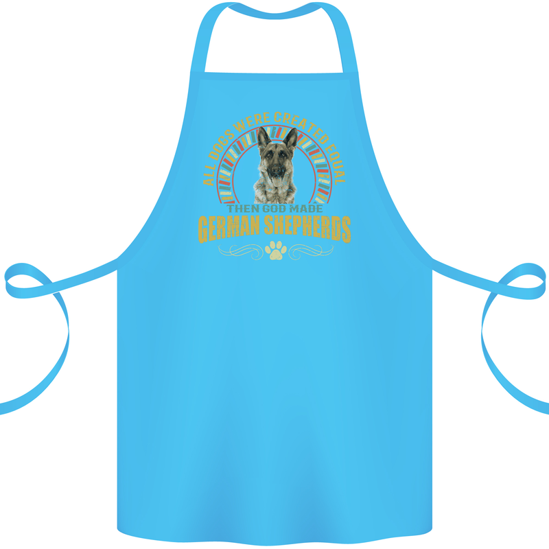 A German Shepherd Dog Cotton Apron 100% Organic Turquoise