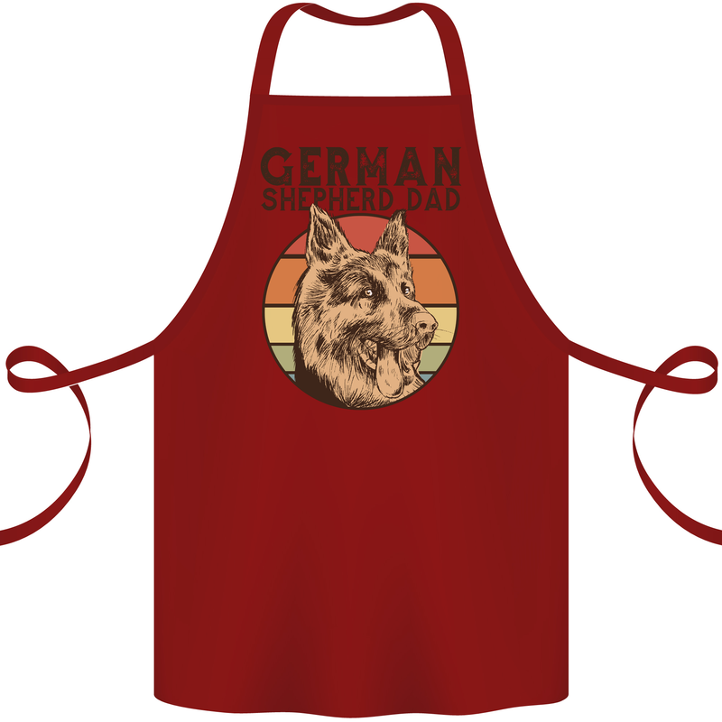 A German Shepherd Dog Dad Cotton Apron 100% Organic Maroon