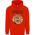 A German Shepherd Dog Dad Mens 80% Cotton Hoodie Bright Red