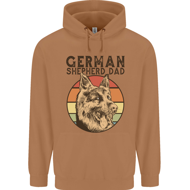 A German Shepherd Dog Dad Mens 80% Cotton Hoodie Caramel Latte