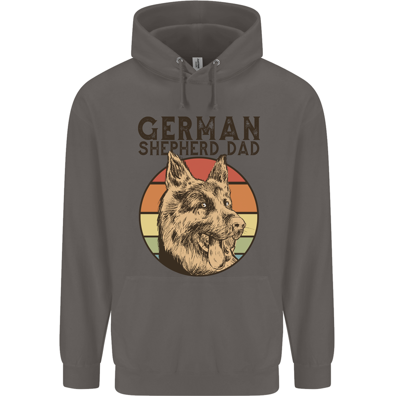 A German Shepherd Dog Dad Mens 80% Cotton Hoodie Charcoal