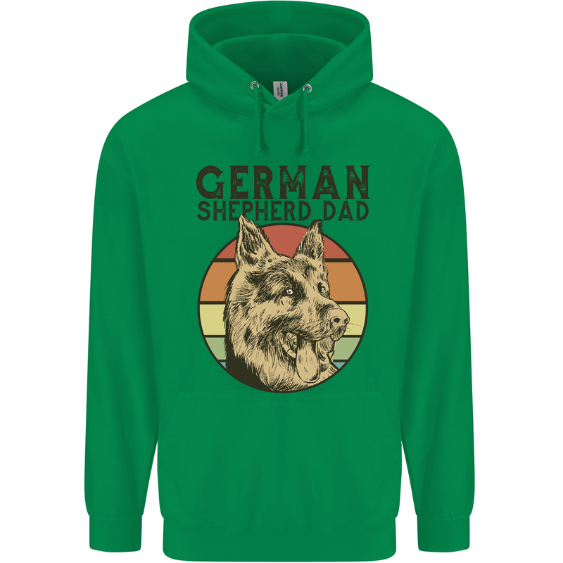 A German Shepherd Dog Dad Mens 80% Cotton Hoodie Irish Green