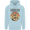 A German Shepherd Dog Dad Mens 80% Cotton Hoodie Light Blue