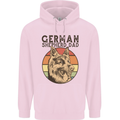 A German Shepherd Dog Dad Mens 80% Cotton Hoodie Light Pink