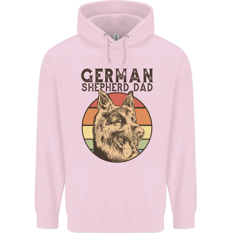 A German Shepherd Dog Dad Mens 80% Cotton Hoodie Light Pink