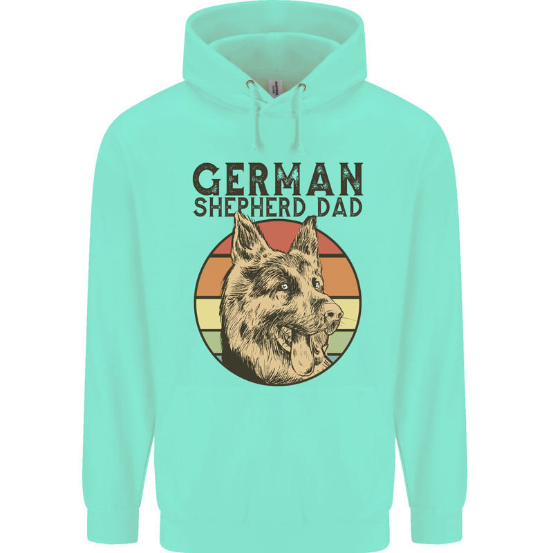 A German Shepherd Dog Dad Mens 80% Cotton Hoodie Peppermint
