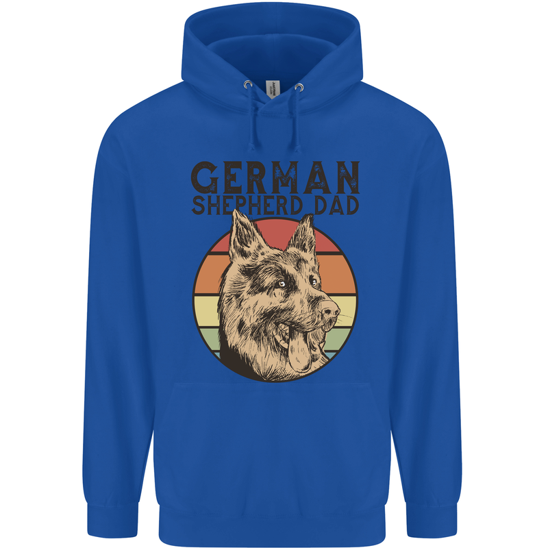 A German Shepherd Dog Dad Mens 80% Cotton Hoodie Royal Blue
