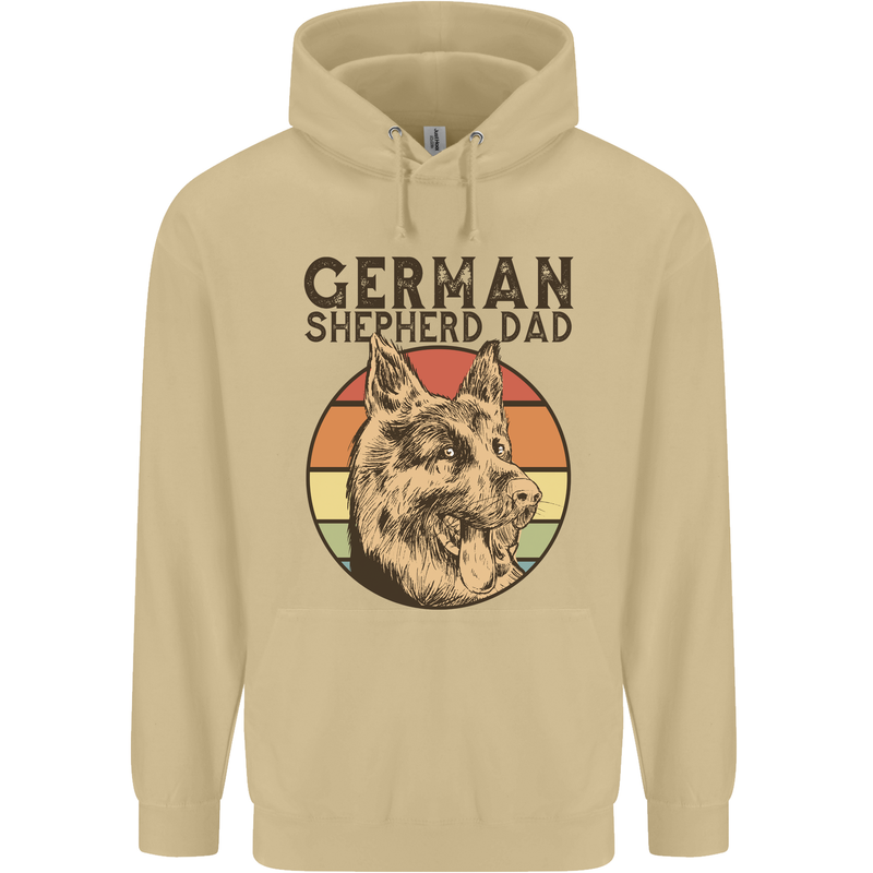 A German Shepherd Dog Dad Mens 80% Cotton Hoodie Sand