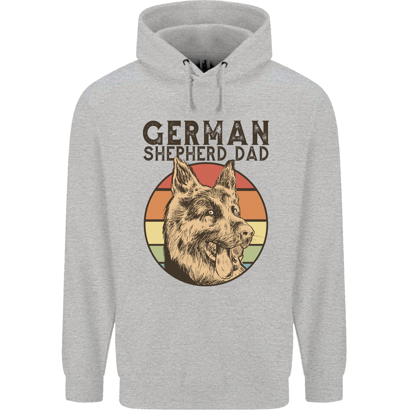 A German Shepherd Dog Dad Mens 80% Cotton Hoodie Sports Grey