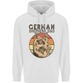 A German Shepherd Dog Dad Mens 80% Cotton Hoodie White