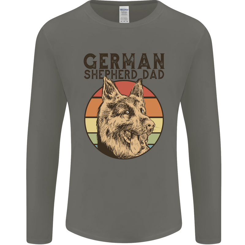 A German Shepherd Dog Dad Mens Long Sleeve T-Shirt Charcoal