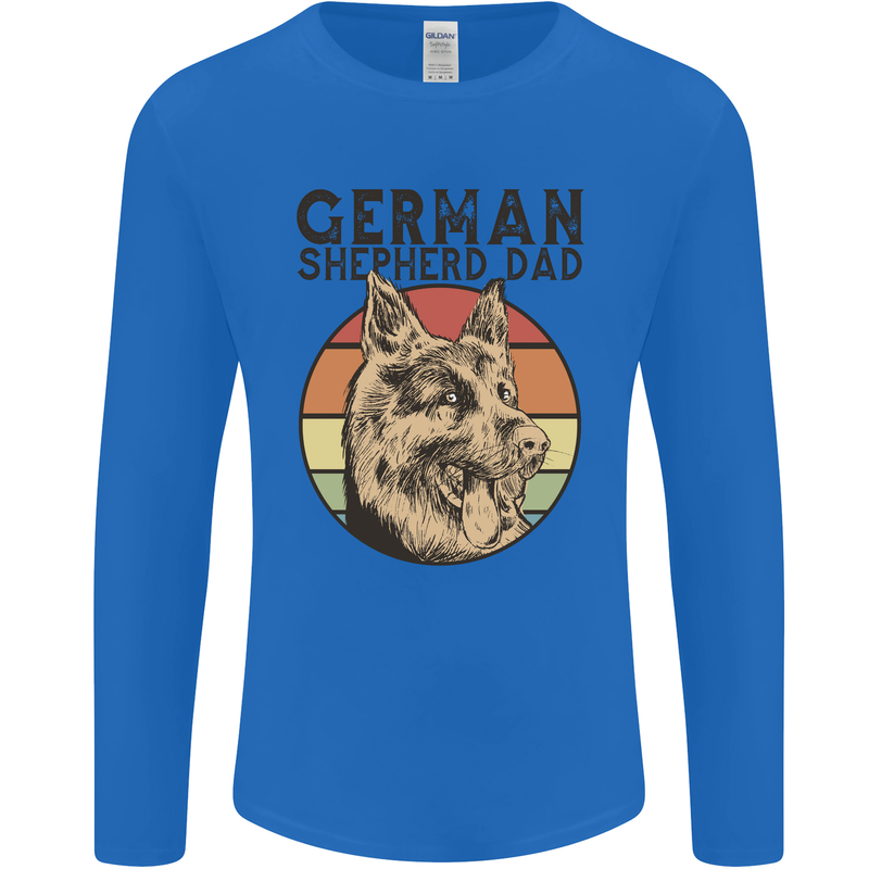 A German Shepherd Dog Dad Mens Long Sleeve T-Shirt Royal Blue