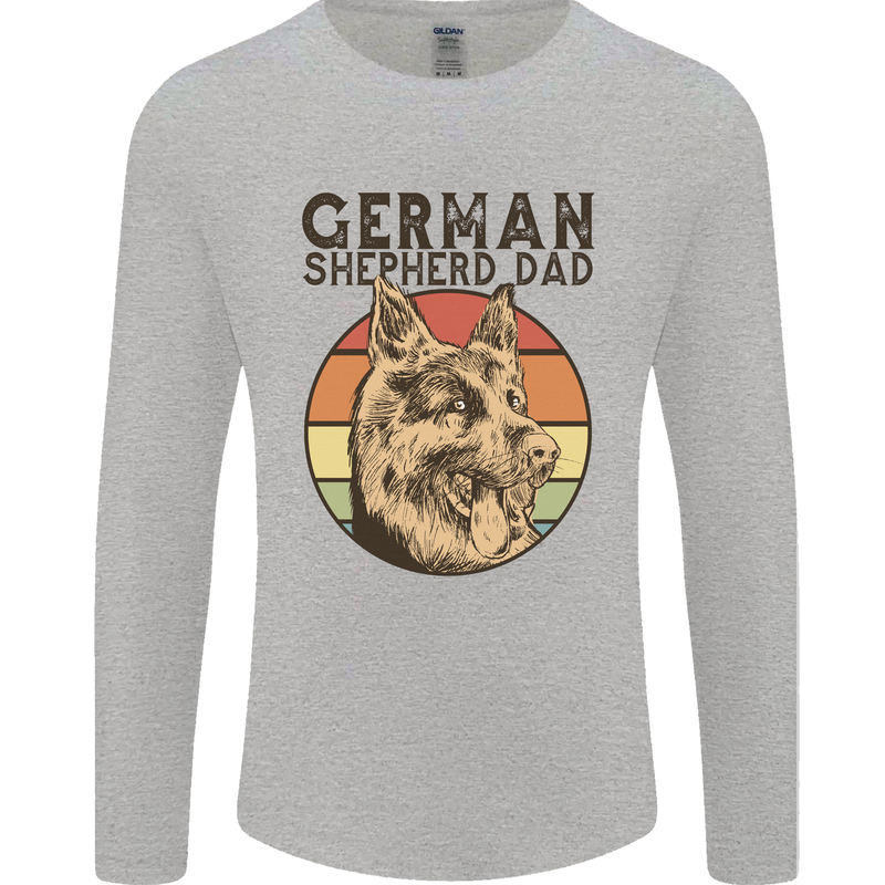 A German Shepherd Dog Dad Mens Long Sleeve T-Shirt Sports Grey
