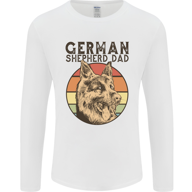 A German Shepherd Dog Dad Mens Long Sleeve T-Shirt White