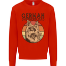 A German Shepherd Dog Dad Mens Sweatshirt Jumper Bright Red