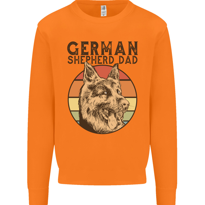 A German Shepherd Dog Dad Mens Sweatshirt Jumper Orange