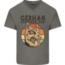 A German Shepherd Dog Dad Mens V-Neck Cotton T-Shirt Charcoal