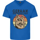 A German Shepherd Dog Dad Mens V-Neck Cotton T-Shirt Royal Blue