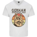 A German Shepherd Dog Dad Mens V-Neck Cotton T-Shirt White