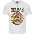 A German Shepherd Dog Dad Mens V-Neck Cotton T-Shirt White