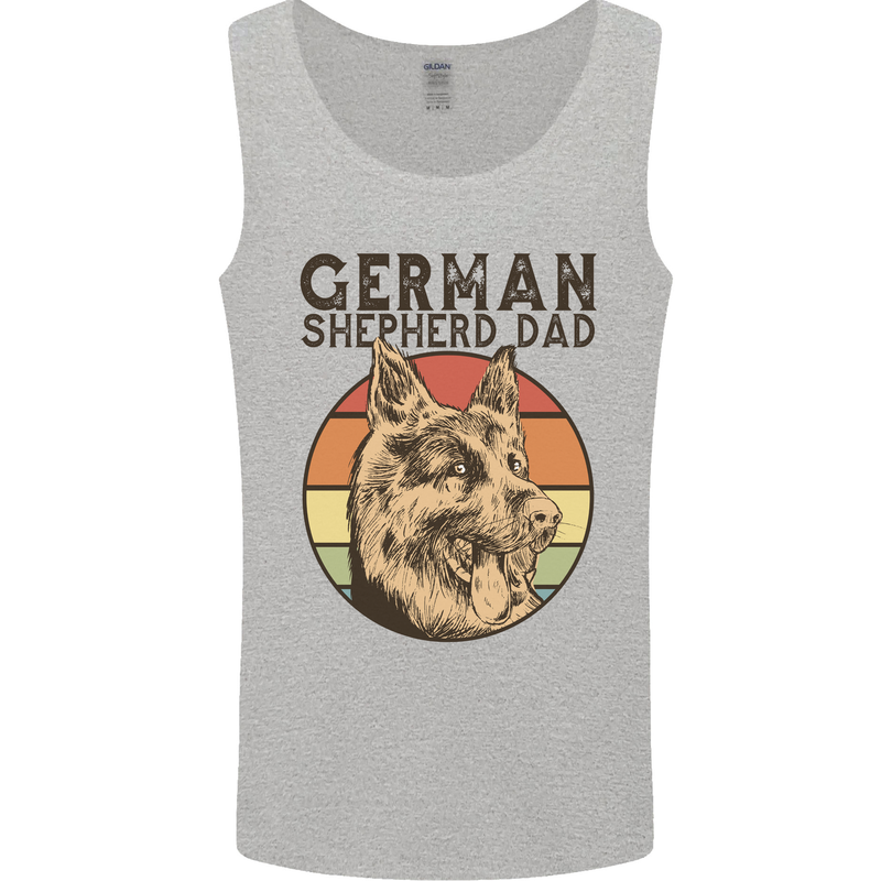 A German Shepherd Dog Dad Mens Vest Tank Top Sports Grey