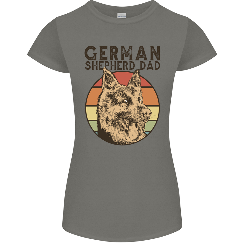 A German Shepherd Dog Dad Womens Petite Cut T-Shirt Charcoal
