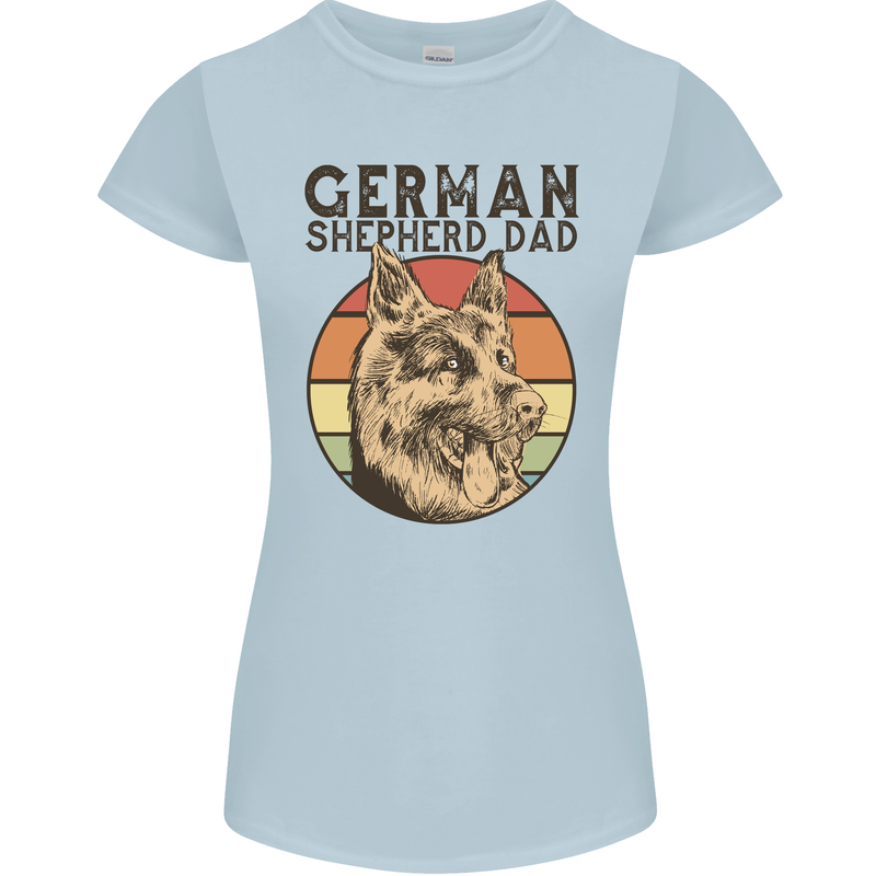 A German Shepherd Dog Dad Womens Petite Cut T-Shirt Light Blue