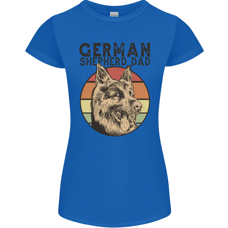 A German Shepherd Dog Dad Womens Petite Cut T-Shirt Royal Blue