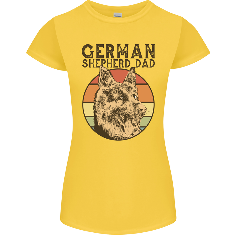 A German Shepherd Dog Dad Womens Petite Cut T-Shirt Yellow