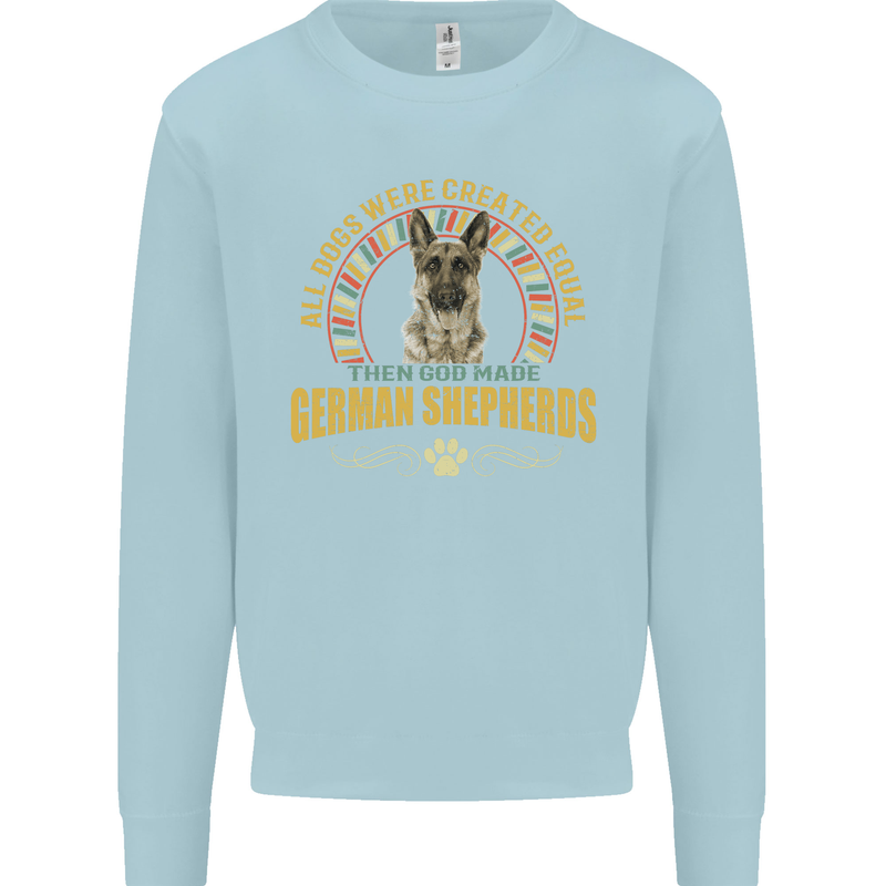 A German Shepherd Dog Kids Sweatshirt Jumper Light Blue