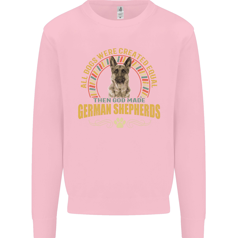 A German Shepherd Dog Kids Sweatshirt Jumper Light Pink
