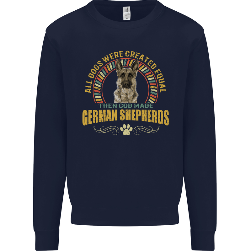 A German Shepherd Dog Kids Sweatshirt Jumper Navy Blue