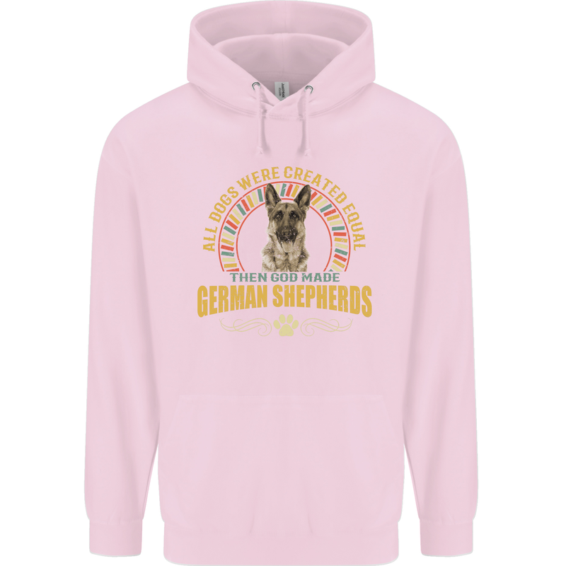 A German Shepherd Dog Mens 80% Cotton Hoodie Light Pink